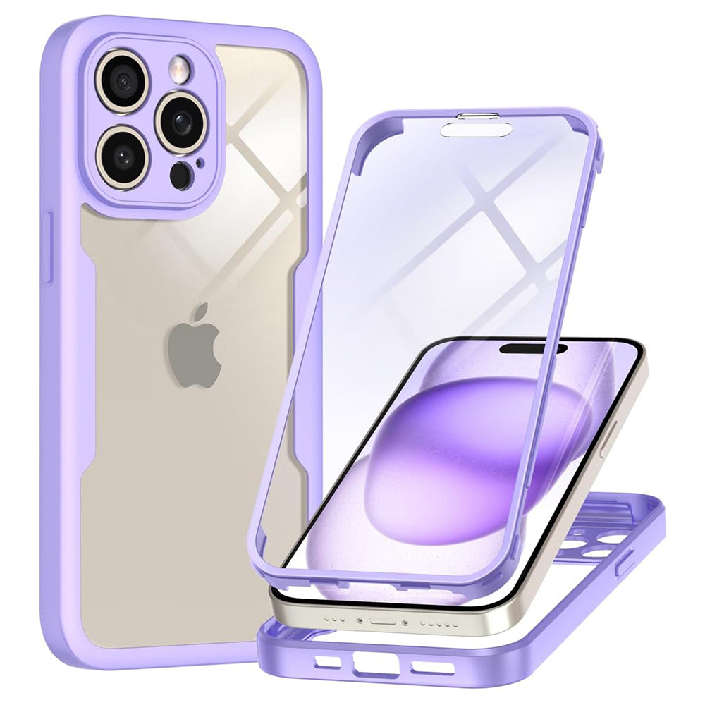 Folie de protectie Techsuit ColorVerse 360 Series + compatibil cu iPhone 15 Pro Max, Mov