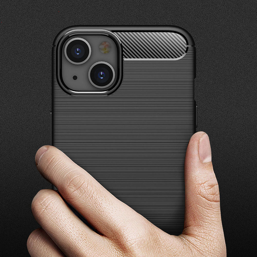 Husa de protectie Techsuit Carbon Silicone compatibil cu iPhone 13 mini, Negru