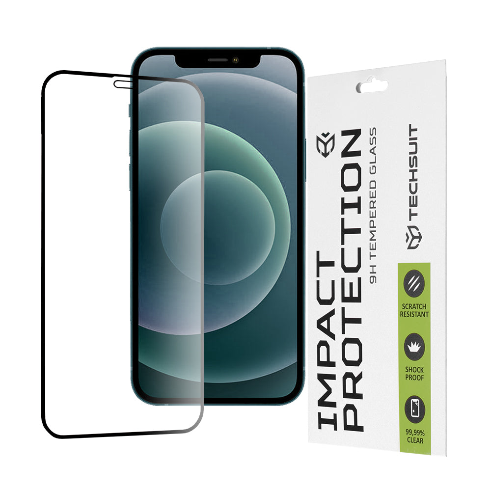 Folie de protectie Techsuit 111D Full Cover / Full Glue Glass compatibil cu iPhone 12 Pro Max, Negru