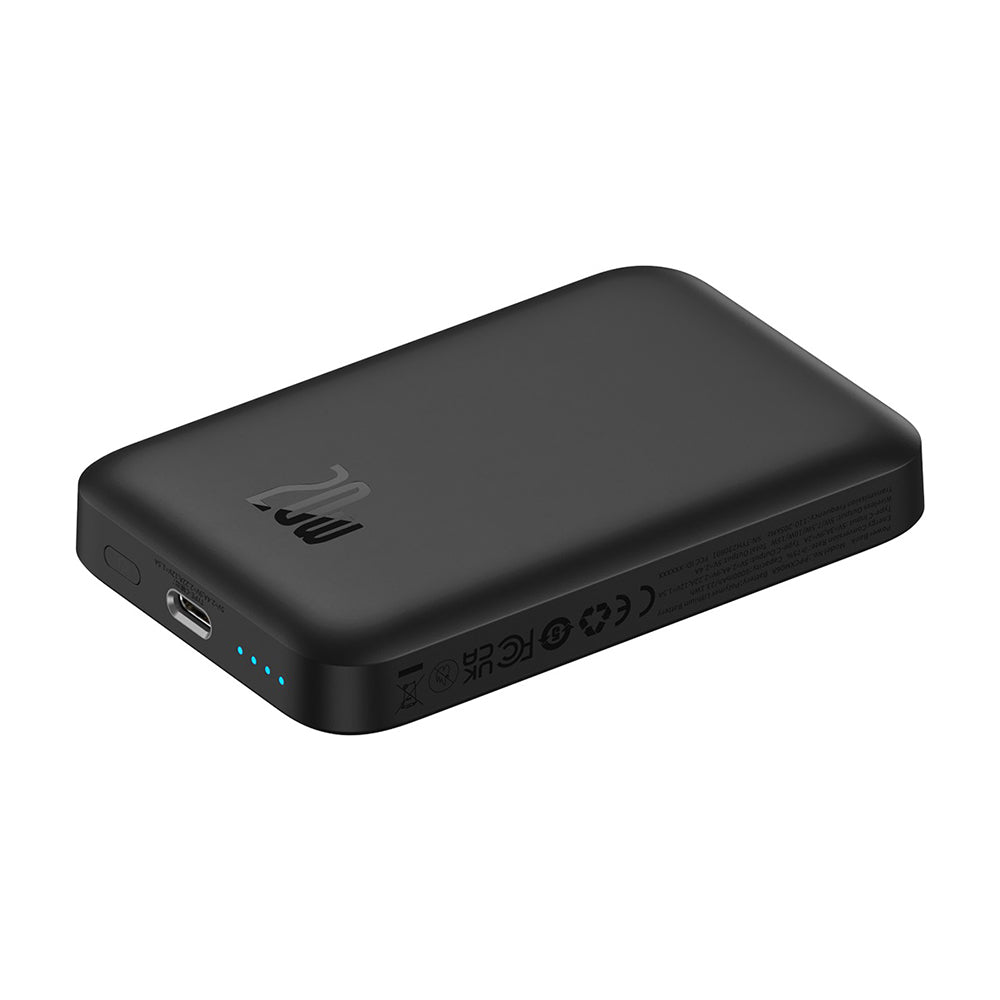 Baterie externa Baseus Mini Air (P10059002113-00), Type-C, MagSafe Charging, 20W, 6000mAh, with Cable Type-C, 30cm, Negru