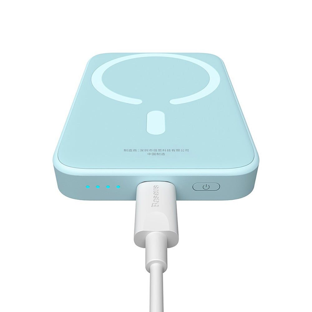 Baterie externa Baseus Mini Air (P10059002313-00), Type-C, MagSafe Charging, 20W, 6000mAh, with Cable Type-C, 30cm, Albastru