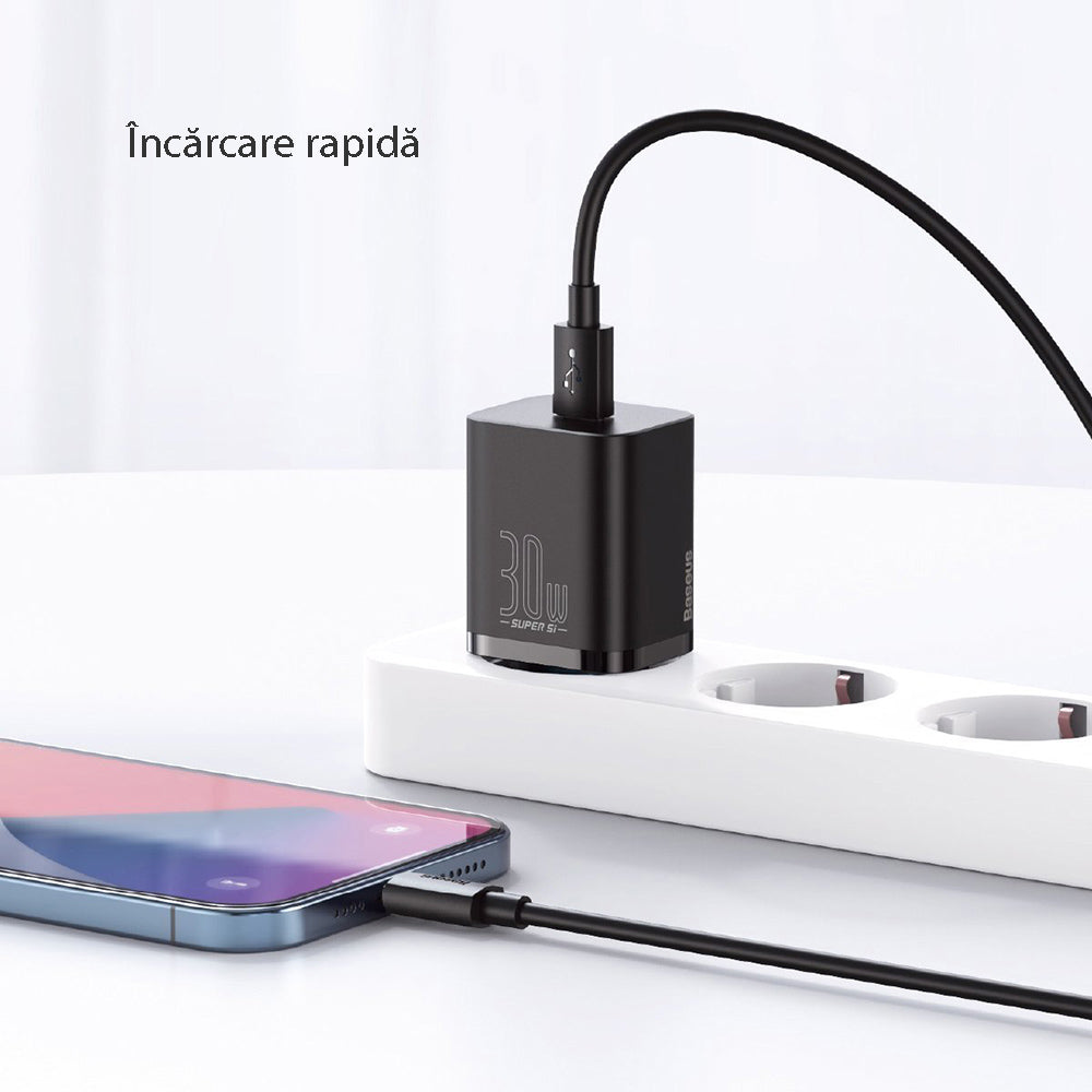 Incarcator Baseus Super Si (CCSUP-J01), Type-C, Fast Charge, 30W, Negru
