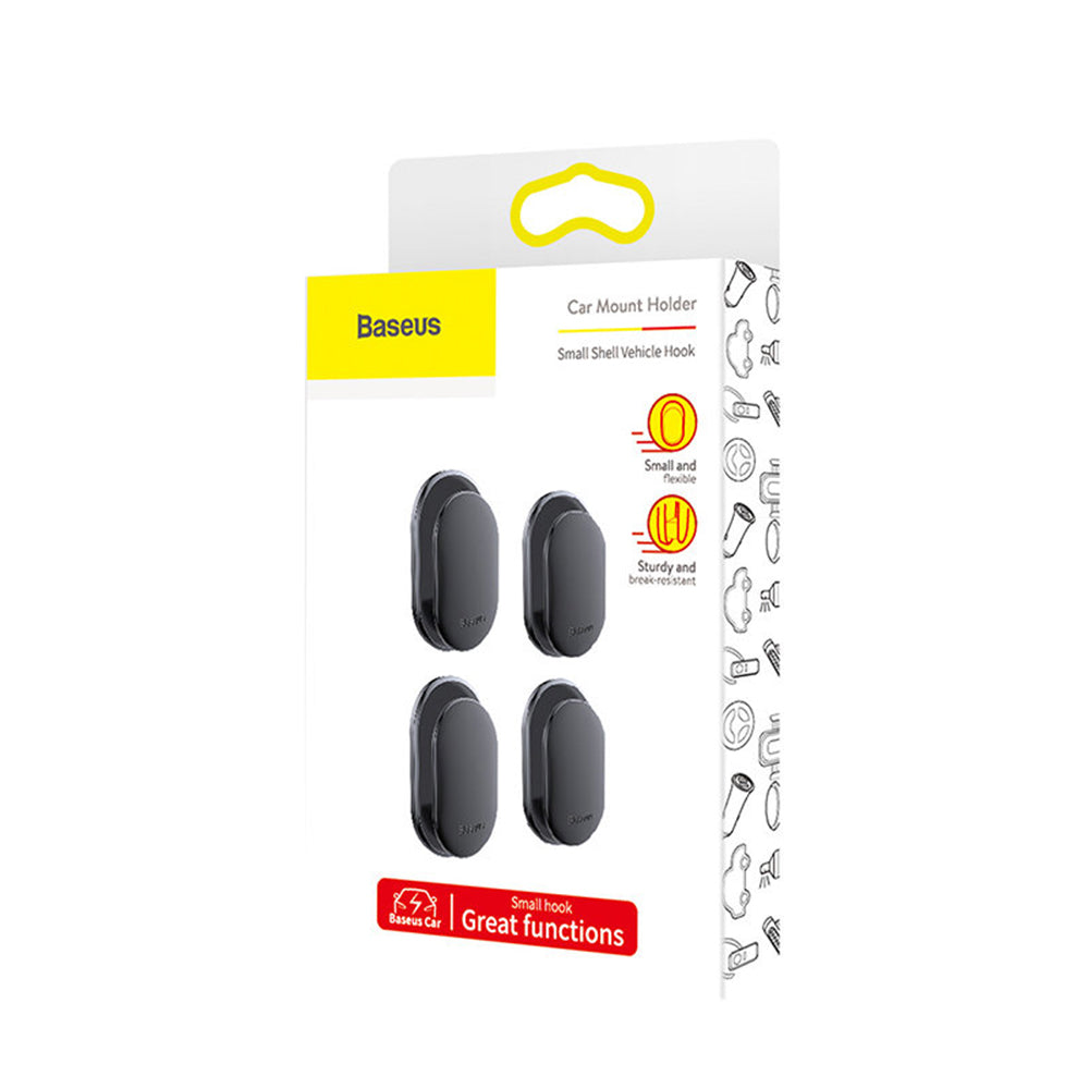Gadget Baseus (set de 4) Car Organizer Small Shell (ACGGBK-01), for Saving Space, Multifunctional, Universal, Negru