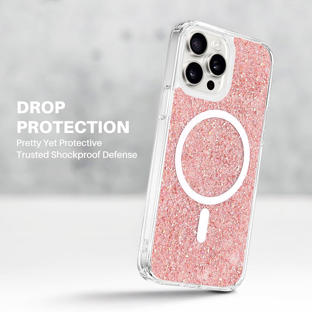 Husa de protectie Techsuit Sparkly Glitter MagSafe compatibil cu iPhone 14 Pro, Albastru