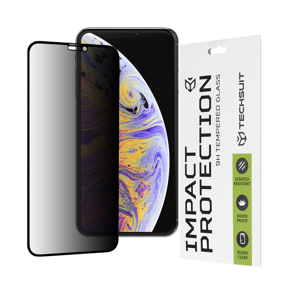 Folie de protectie Techsuit 111D Privacy Full Glue compatibil cu iPhone XS Max / iPhone 11 Pro Max, Negru