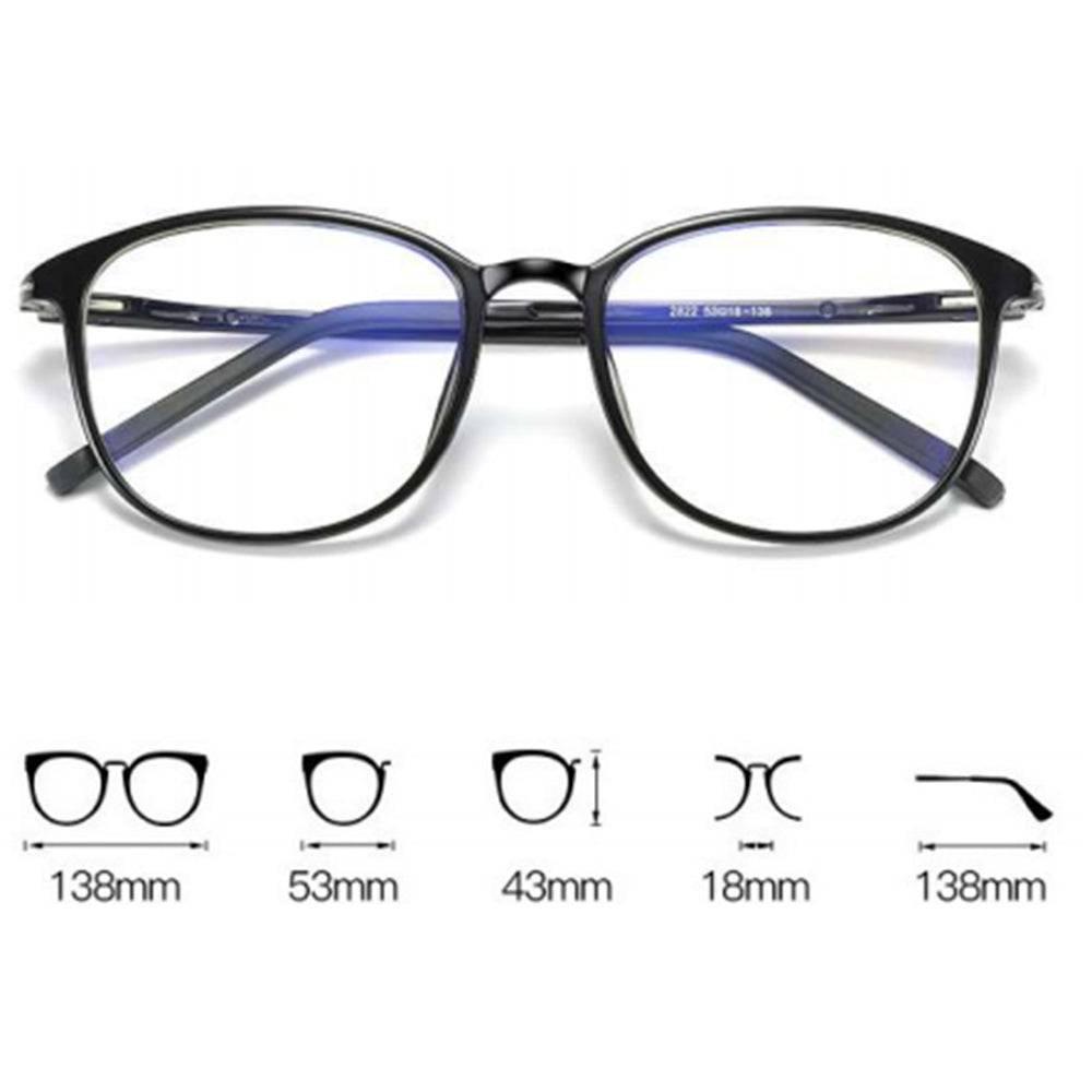 Techsuit Anti-Blue Light Glasses Reflex PC (F2822), Round, Nisipiu Black