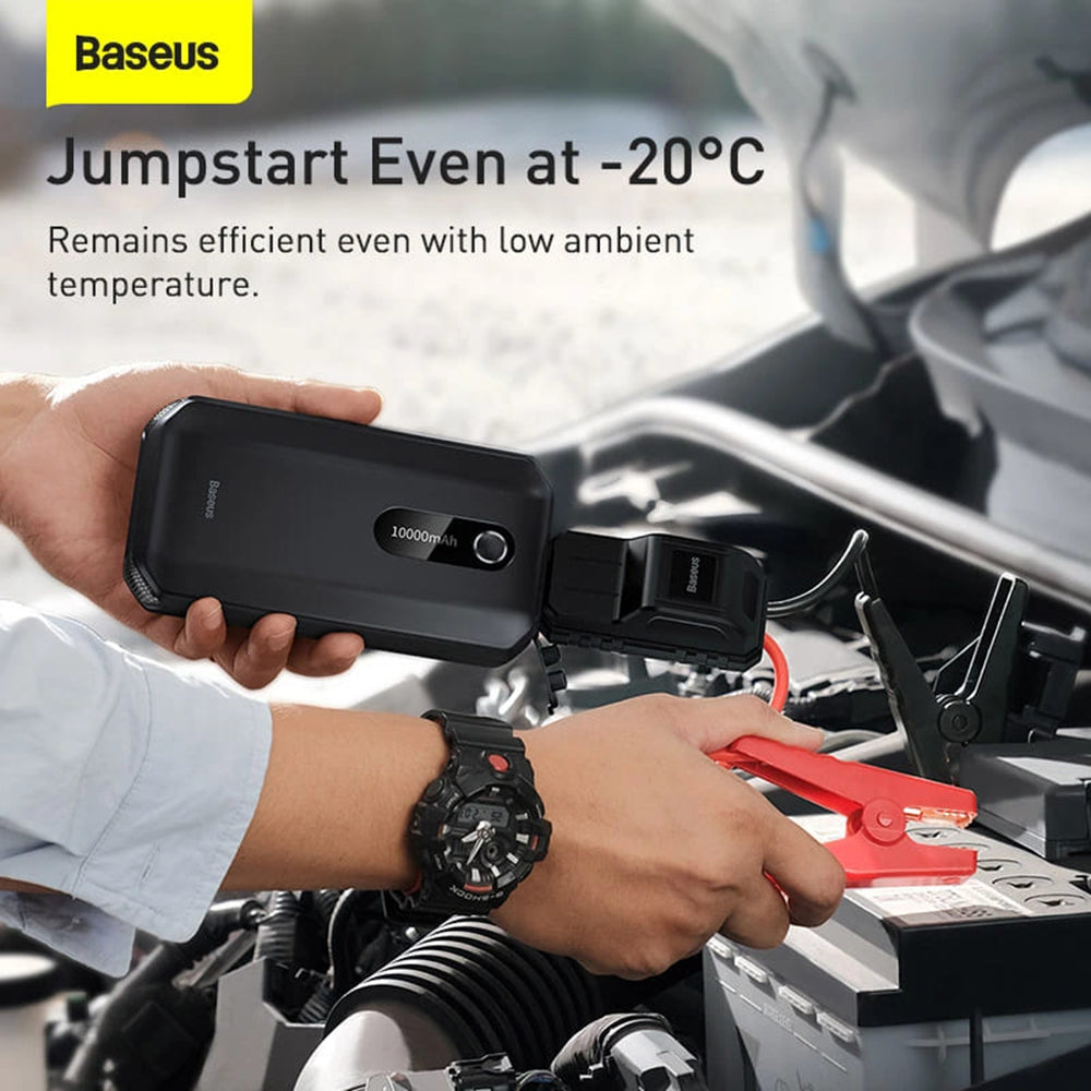 Gadget Baseus Car Jump Starter Super Energy Air (C00245501113-00), with Power Bank, 10000mAh, 1000A, USB, Type-C, Cluster Black