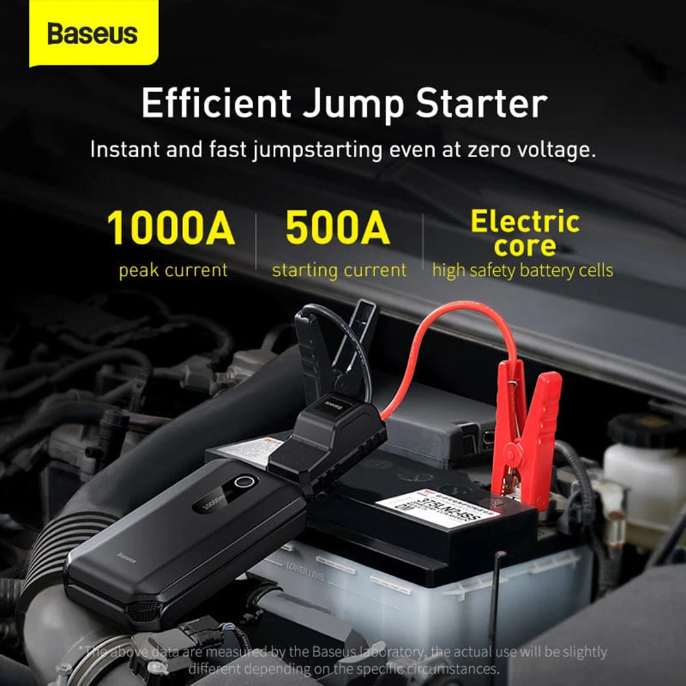 Gadget Baseus Car Jump Starter Super Energy Air (C00245501113-00), with Power Bank, 10000mAh, 1000A, USB, Type-C, Cluster Black