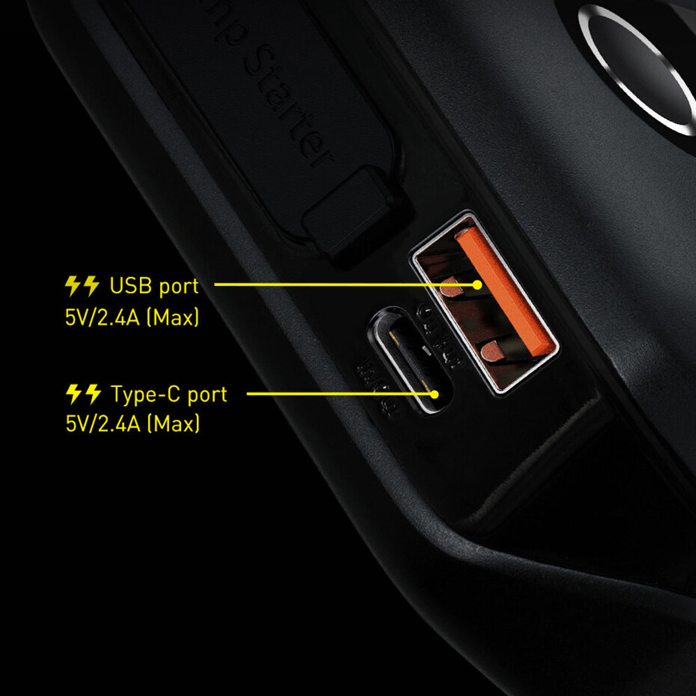 Gadget Baseus Car Jump Starter Super Energy Air (C00245501113-00), with Power Bank, 10000mAh, 1000A, USB, Type-C, Cluster Black