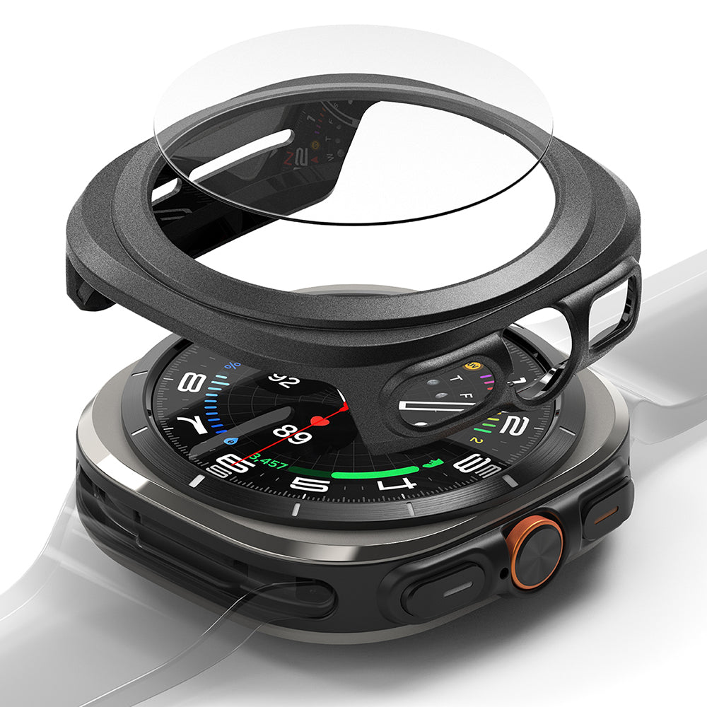 Folie de protectie smartwatch Ringke Slim + Screen Protector compatibil cu Samsung Galaxy Watch Ultra 47mm, Titanium Black