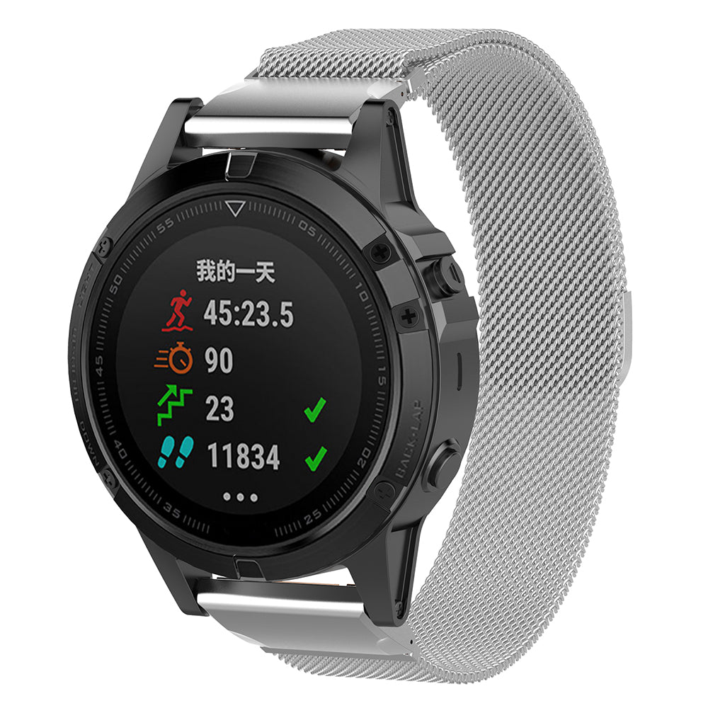 Curea smartwatch Techsuit Watchband QuickFit 22mm (W009) compatibil cu Garmin Fenix 5/5 Plus 6/6 Pro/7/Forerunner 945/955/970/Approach S60/S62, Argintiu