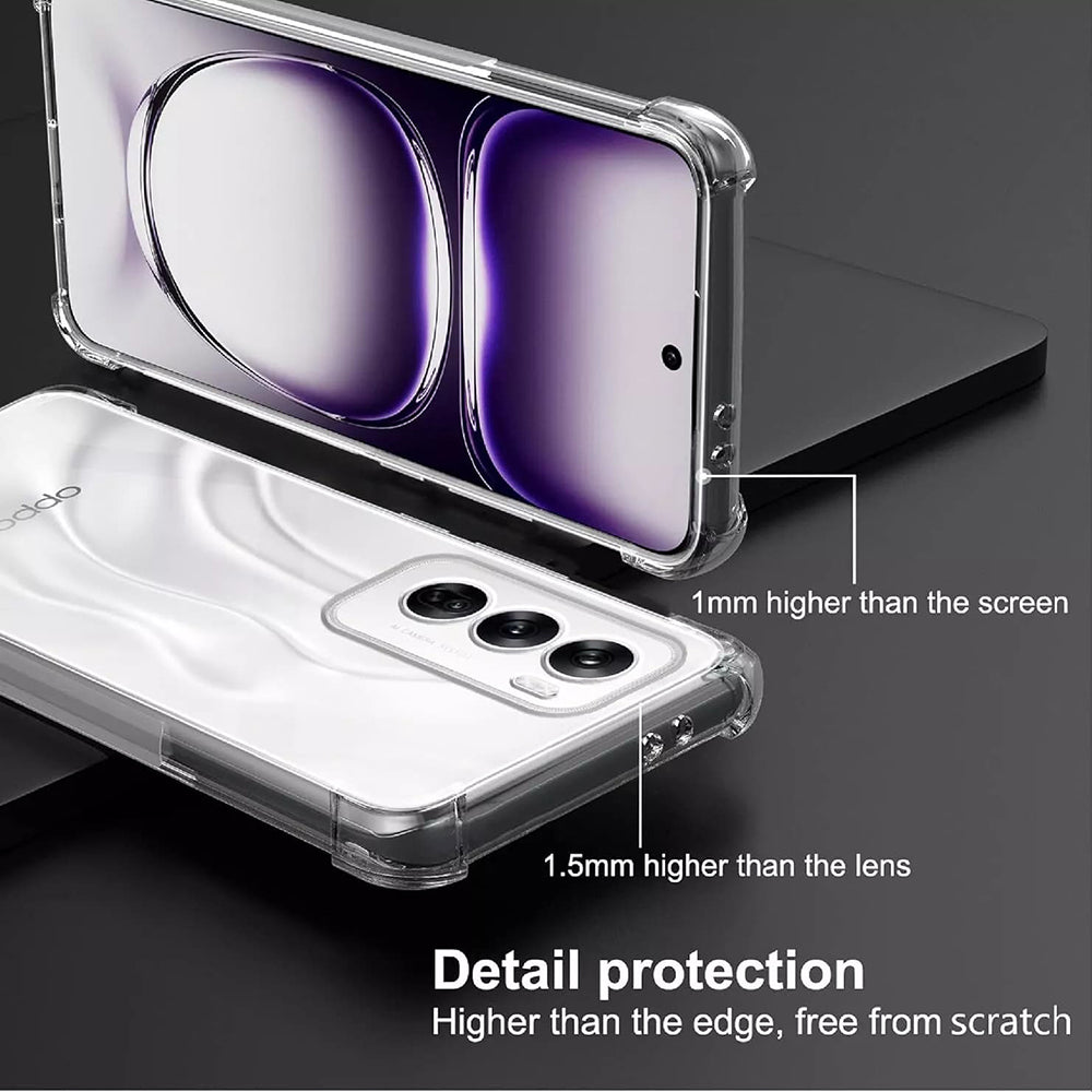 Husa de protectie Techsuit Shockproof Clear Silicone compatibil cu Oppo Reno12 Pro, Transparent
