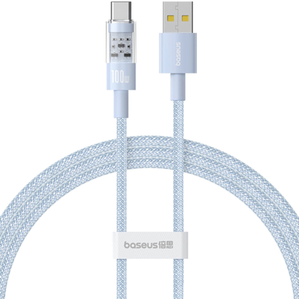 Cablu Baseus Gem (P10373002311-01), USB to Type-C, Super Fast Charging 100W, 2m, Galaxy Blue