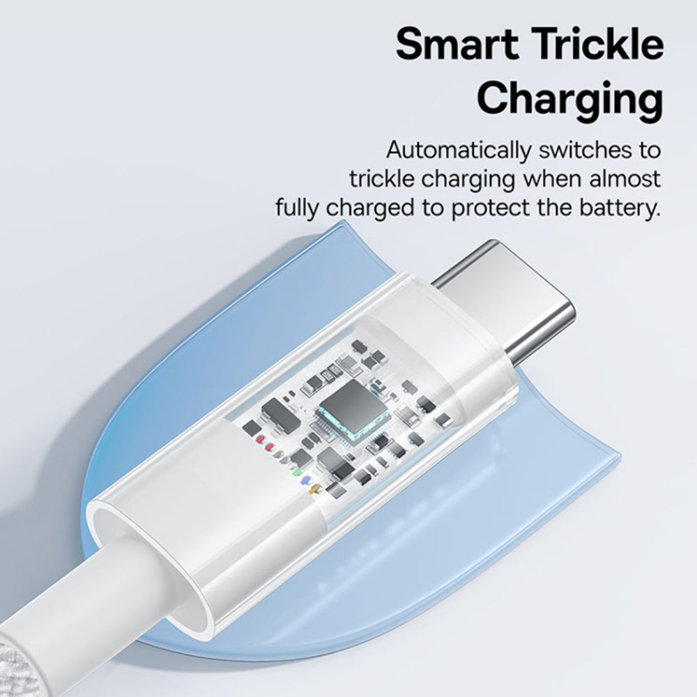 Cablu Baseus Gem (P10373000211-00), Type-C to Type-C, Super Fast Charging 100W, 1m, Moon White