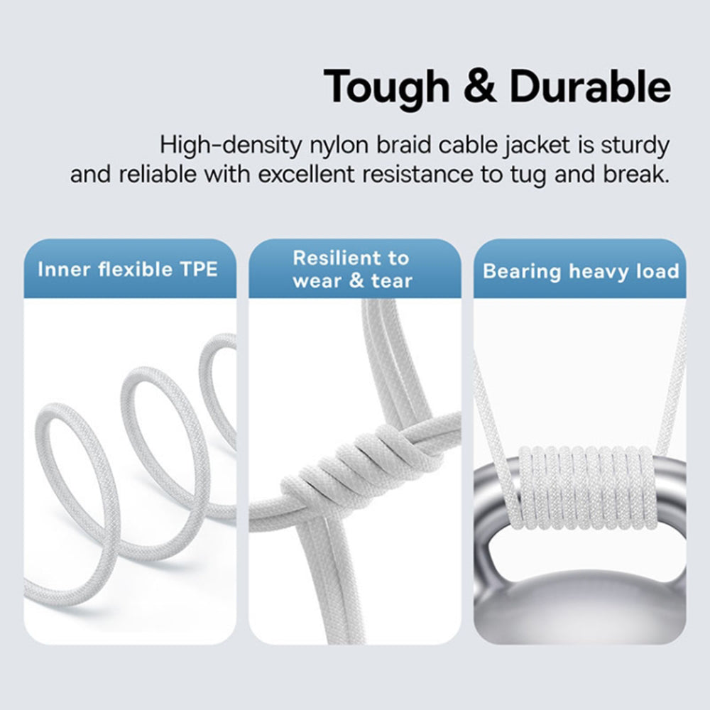 Cablu Baseus Gem (P10373000211-00), Type-C to Type-C, Super Fast Charging 100W, 1m, Moon White