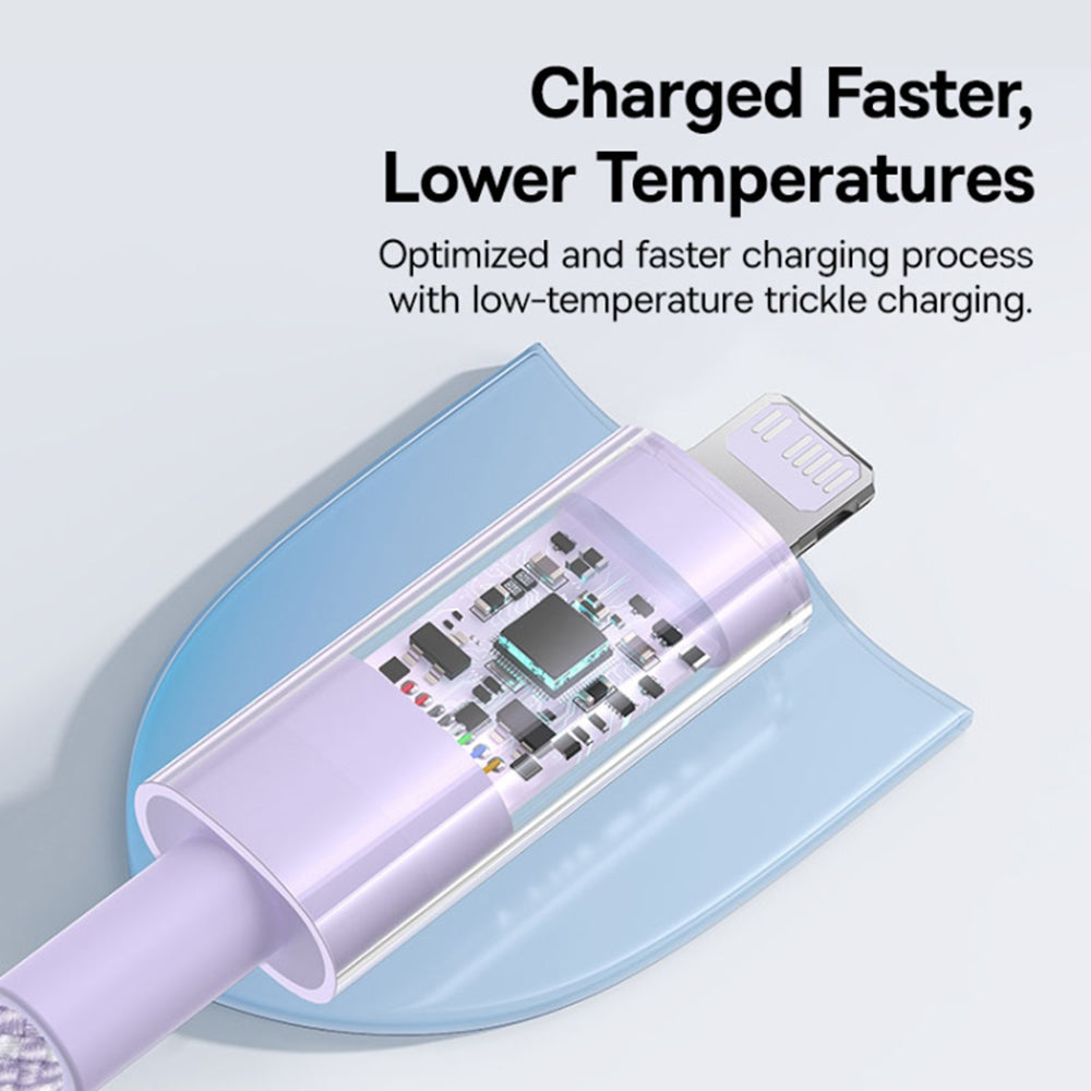 Cablu Baseus Gem (P10373001511-00), USB-C to Lightning, Fast Charging 20W, 1m, Nebula Purple