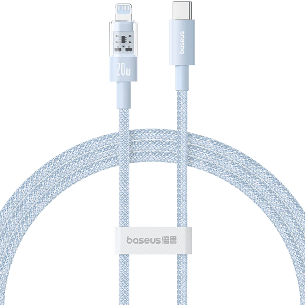 Cablu Baseus Gem (P10373001311-00), USB-C to Lightning, Fast Charging 20W, 1m, Galaxy Blue
