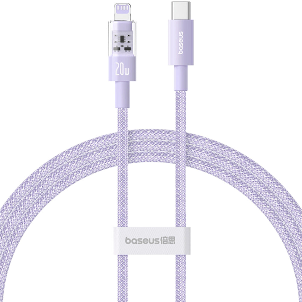 Cablu Baseus Gem (P10373001511-01), USB-C to Lightning, Fast Charging 20W, 2m, Nebula Purple