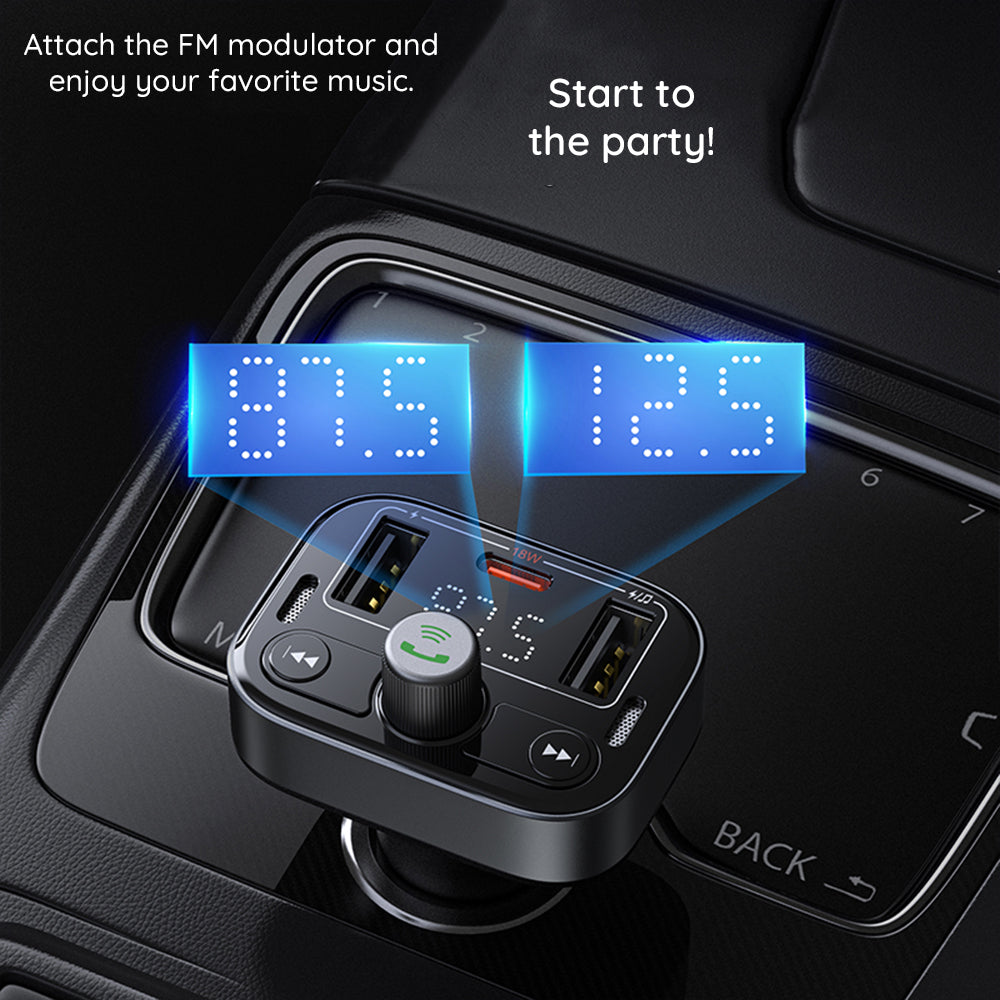 Gadget Baseus FM Modulator and Car Charger S-09 Pro (C10762200113-00), 2x USB, Type-C, Bluetooth 5.3, Digital Display, Negru