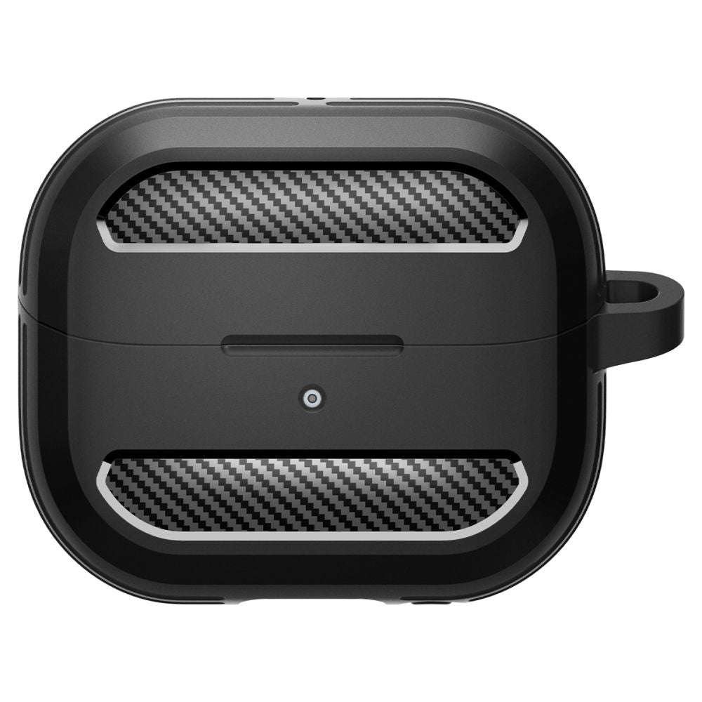 Casti Spigen Protection Case Rugged Armor (ACS08330), for Samsung Galaxy Buds 3 / 3 Pro / 3 FE, Aluminum Holder, Negru