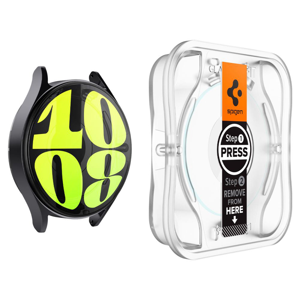 Accesoriu smartwatch Spigen (set de 2) Glas.tR EZ Fit (AGL08493) compatibil cu Samsung Galaxy Watch7 44mm, Transparent