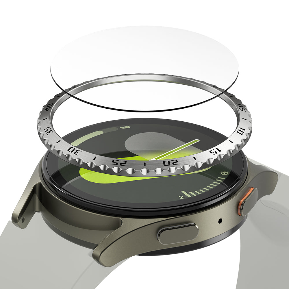 Accesoriu smartwatch Ringke Bezel Styling compatibil cu Samsung Galaxy Watch7 40mm, Argintiu Pattern5 (Cb-Gw7-40-01)