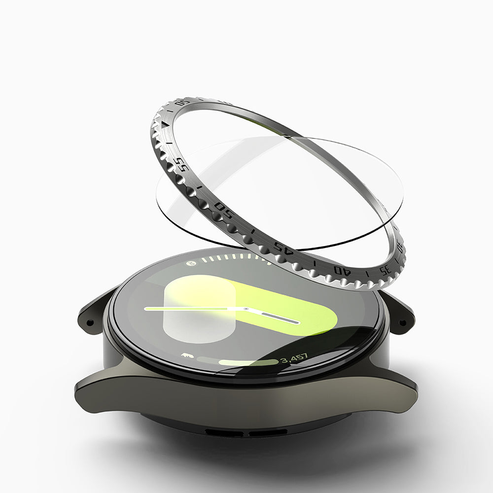 Accesoriu smartwatch Ringke Bezel Styling compatibil cu Samsung Galaxy Watch7 40mm, Argintiu Pattern5 (Cb-Gw7-40-01)