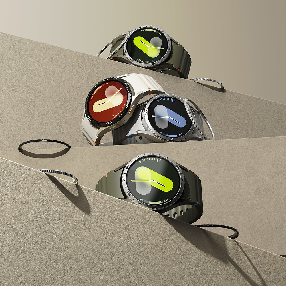 Accesoriu smartwatch Ringke Bezel Styling compatibil cu Samsung Galaxy Watch7 40mm, Argintiu Pattern7 (Cb-Gw7-40-03)