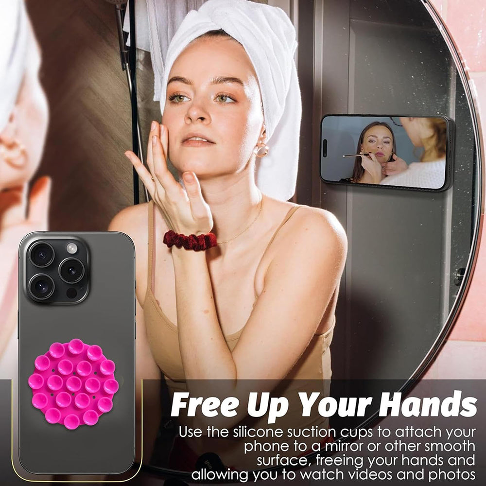Suport Techsuit Phone (SG-CUP), Suction Pad for Selfies, Silicone, Adhesive Mount, Round Shape, Verde