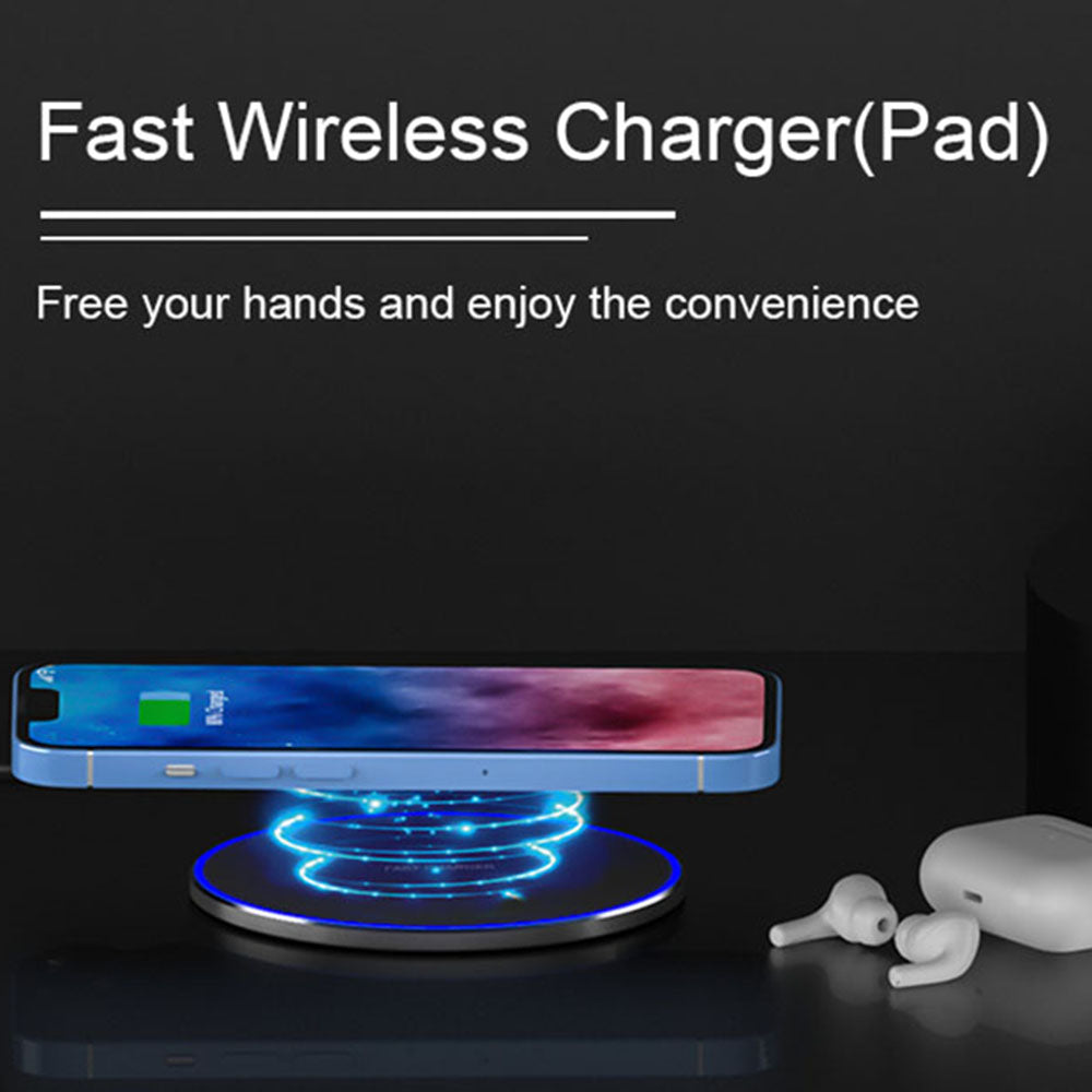 Incarcator Techsuit Wireless Premium (CHWR031), RGB Colors, 15W, 3A, Negru