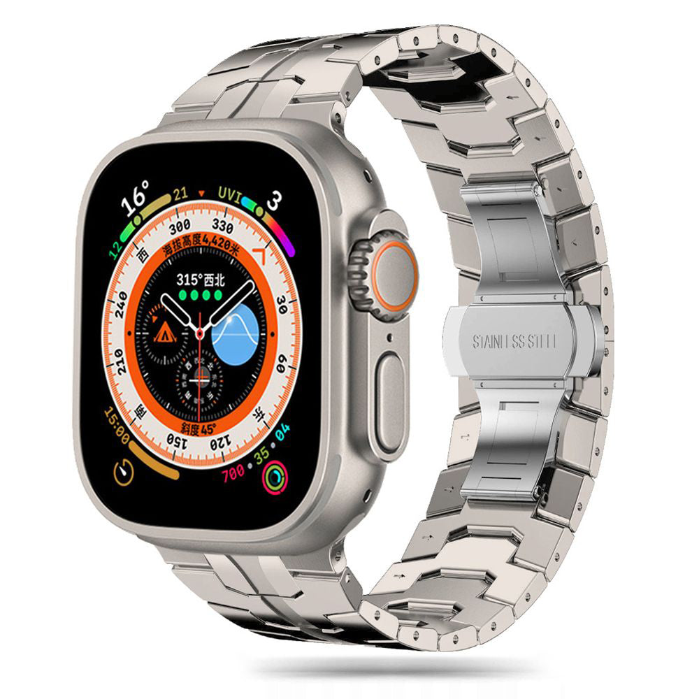 Curea smartwatch Techsuit Watchband (W063) compatibil cu Apple Watch 1/2/3/4/5/6/7/8/9/10/11/SE/SE 2/SE 3/Ultra/2/3 (42/44/45/46/49mm), Titanium