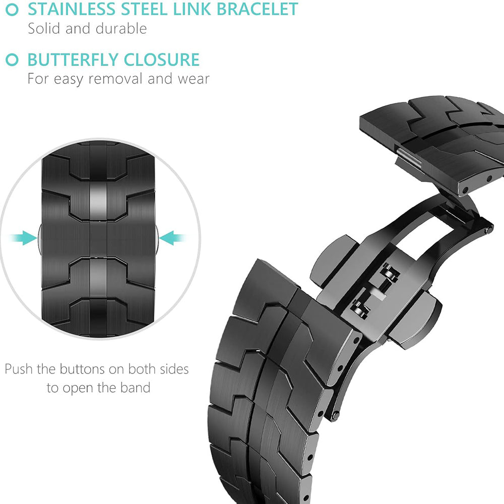 Curea smartwatch Techsuit Watchband (W063) compatibil cu Apple Watch 1/2/3/4/5/6/7/8/9/10/11/SE/SE 2/SE 3/Ultra/2/3 (42/44/45/46/49mm), Titanium Orange