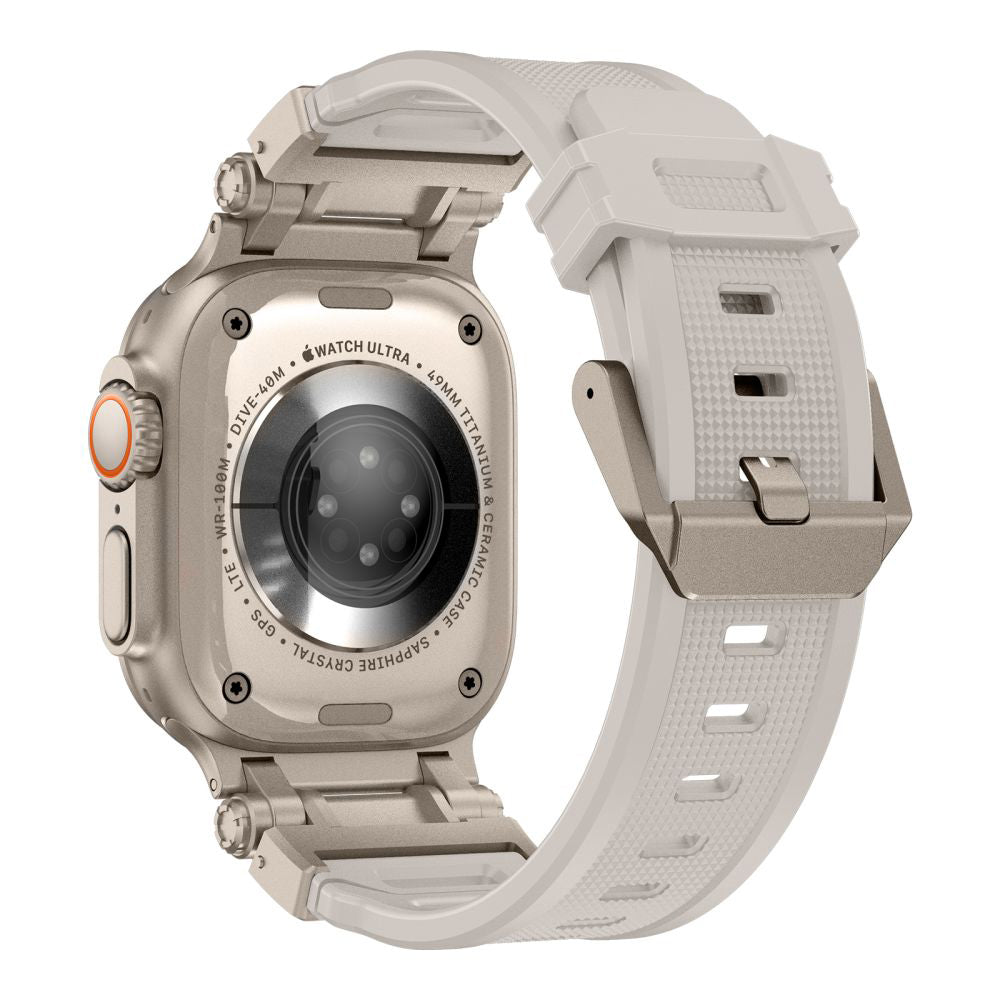 Curea smartwatch Techsuit Watchband (W064) compatibil cu Apple Watch 1/2/3/4/5/6/7/8/9/10/11/SE/SE 2/SE 3/Ultra/2/3(42/44/45/46/49mm), Argintiu Starlight