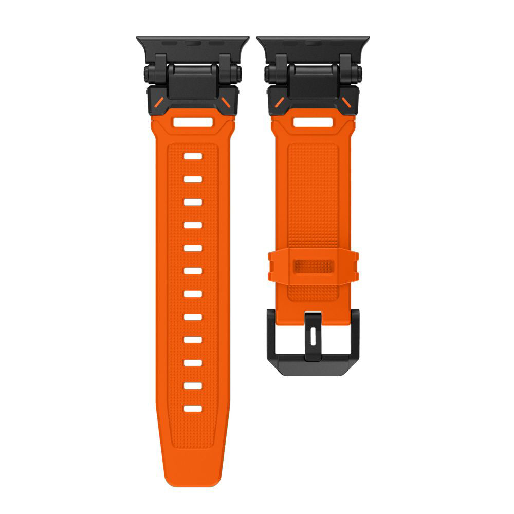 Curea smartwatch Techsuit Watchband (W064) compatibil cu Apple Watch 1/2/3/4/5/6/7/8/9/10/11/SE/SE 2/SE 3/Ultra/2/3 (42/44/45/46/49mm), Negru Orange