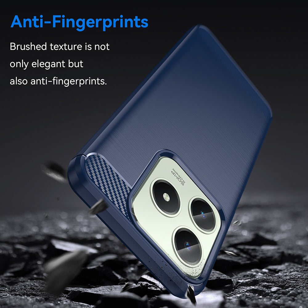 Husa de protectie Techsuit Carbon Silicone compatibil cu Realme C61 / Realme C63, Albastru