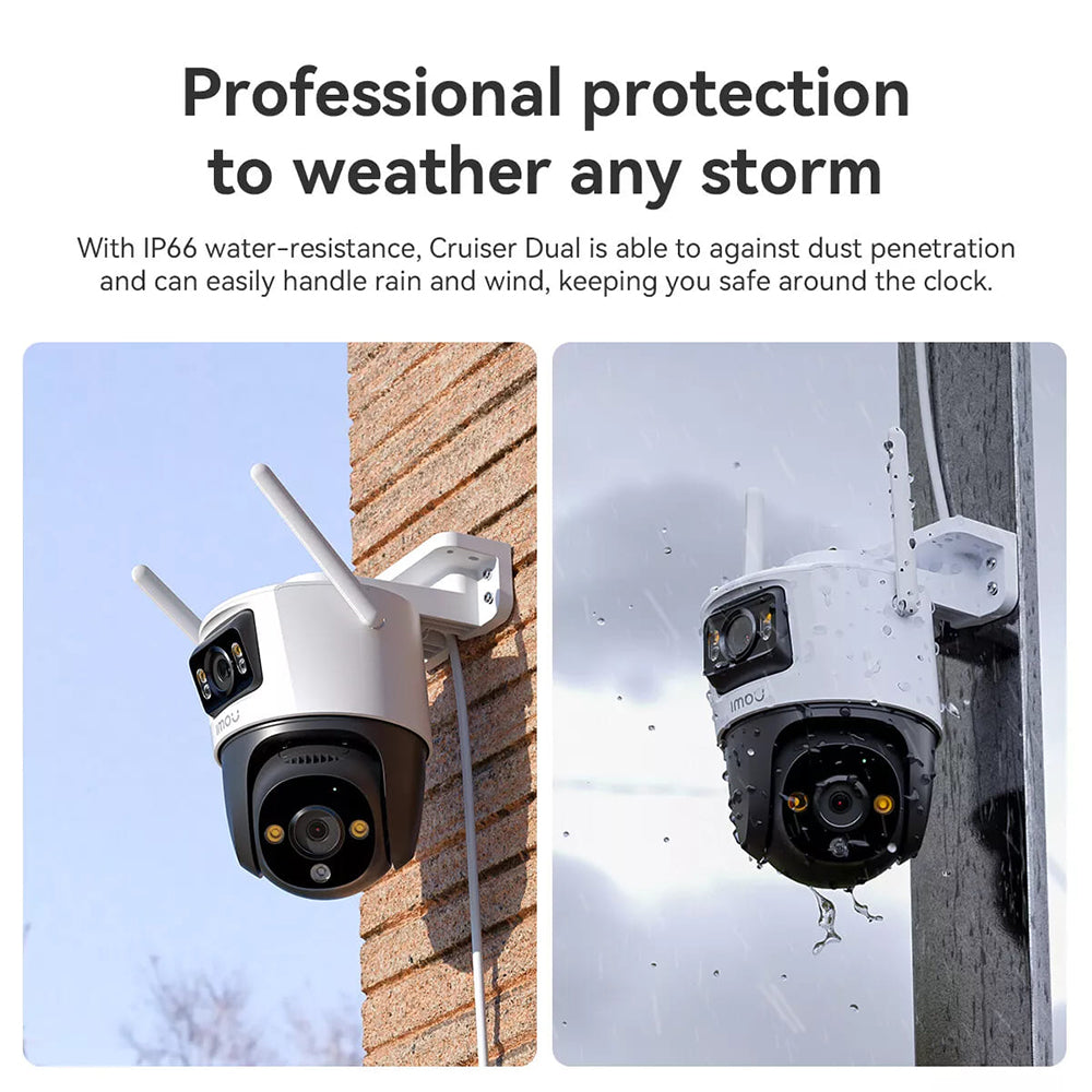 Imou Outdoor Camera Cruiser Dual (IPC-S7XP-8M0WED-0360B), 8MP, Two-way Talk, Human Detection, Night Vision, IP66, Alb