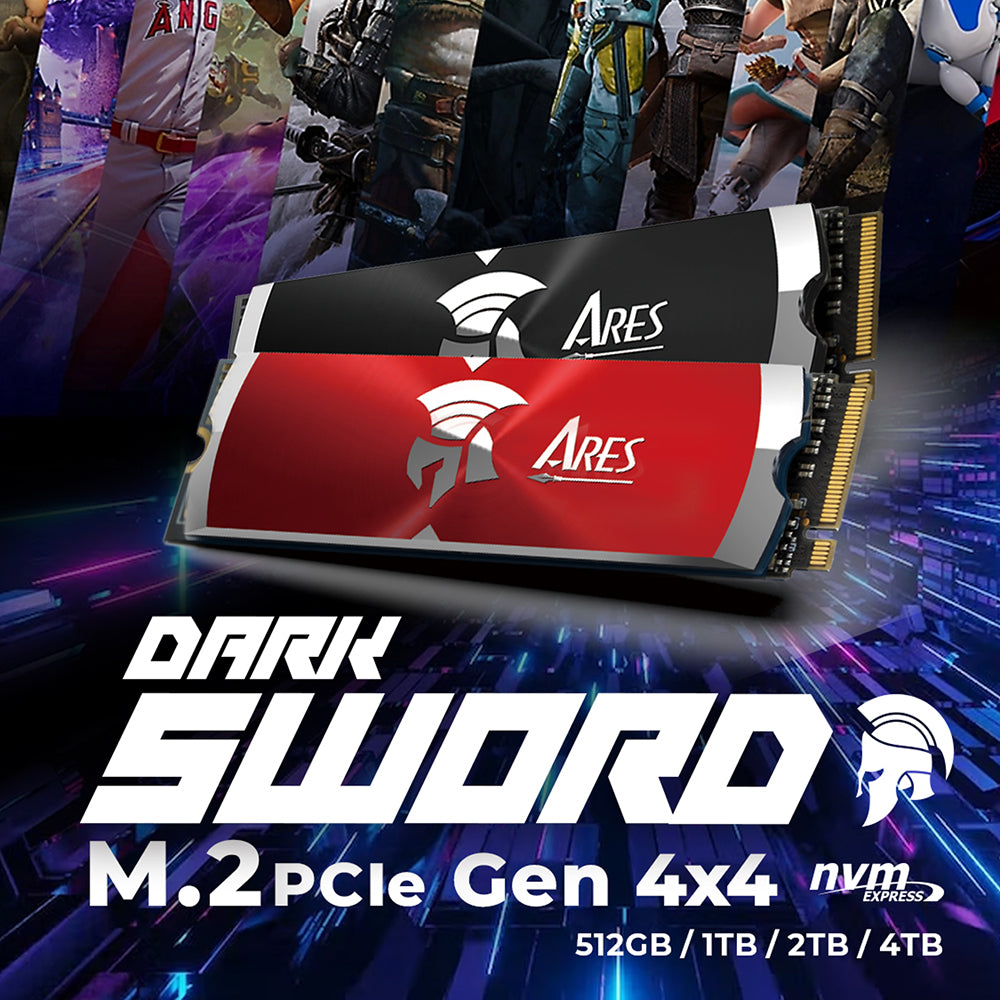 Stocare Dato Internal Solid State Drive SSD Ares Dark Sword (ARSDSR-8TB), PCIe Gen4x4, 8TB, Up to 7200MB/s, Notebook, PS5, Rosu