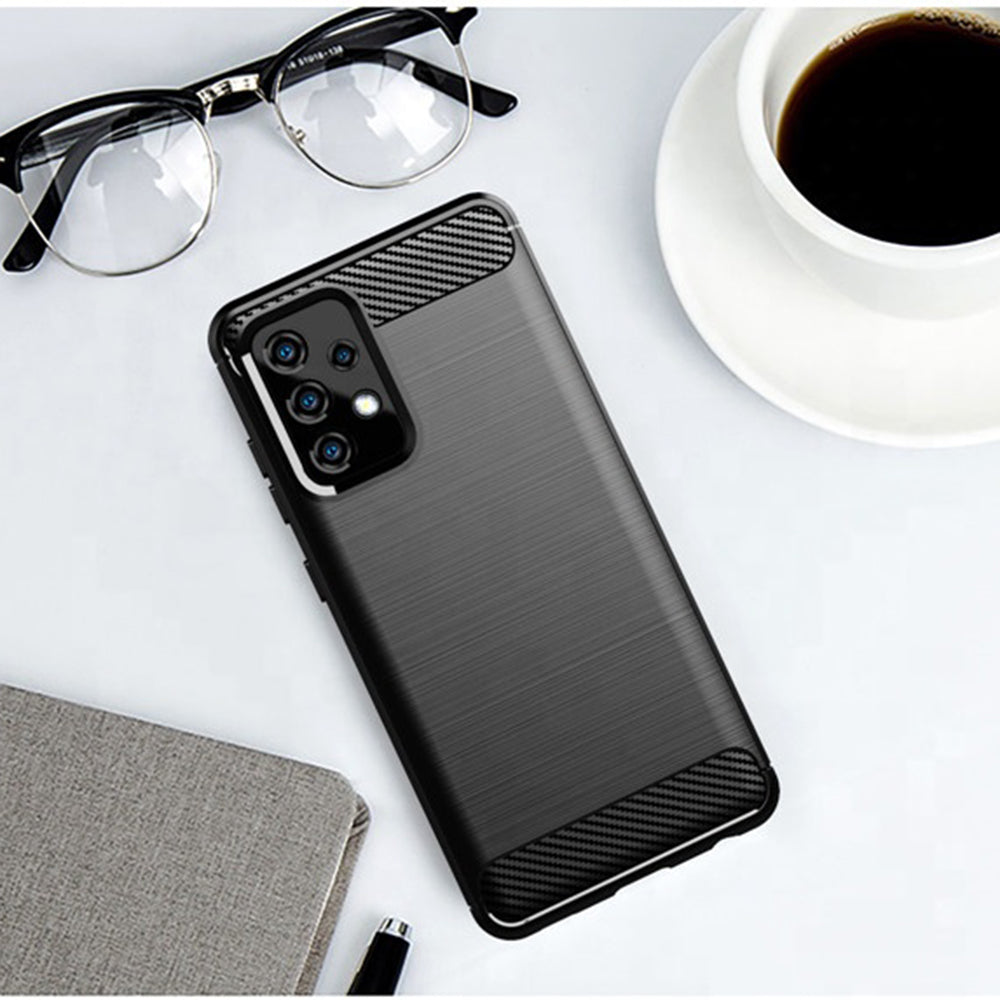 Husa de protectie Techsuit Carbon Silicone compatibil cu Samsung Galaxy A52 4G / A52 5G / A52s 5G, Negru