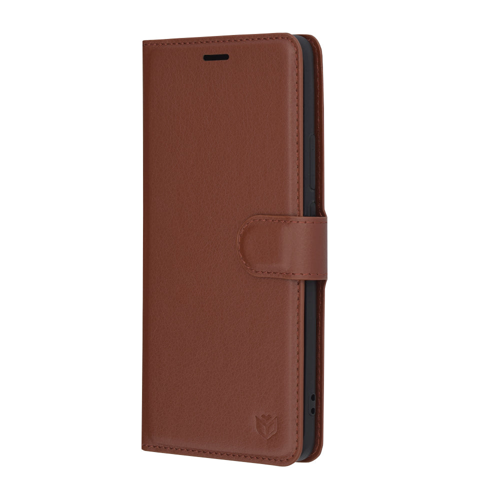 Husa de protectie Techsuit Leather Folio compatibil cu Oppo Reno12, Maro