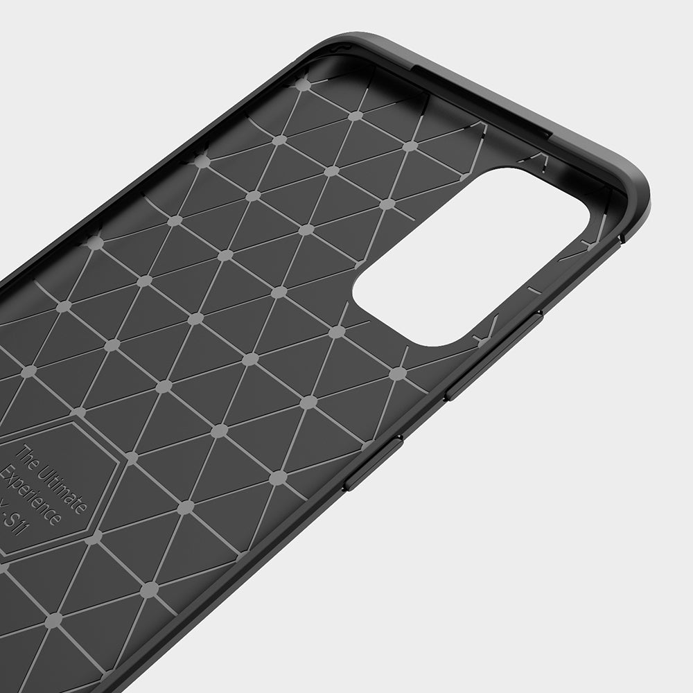 Techsuit Carbon Silicone fekete tok Samsung Galaxy S21 Ultra 5G telefonhoz