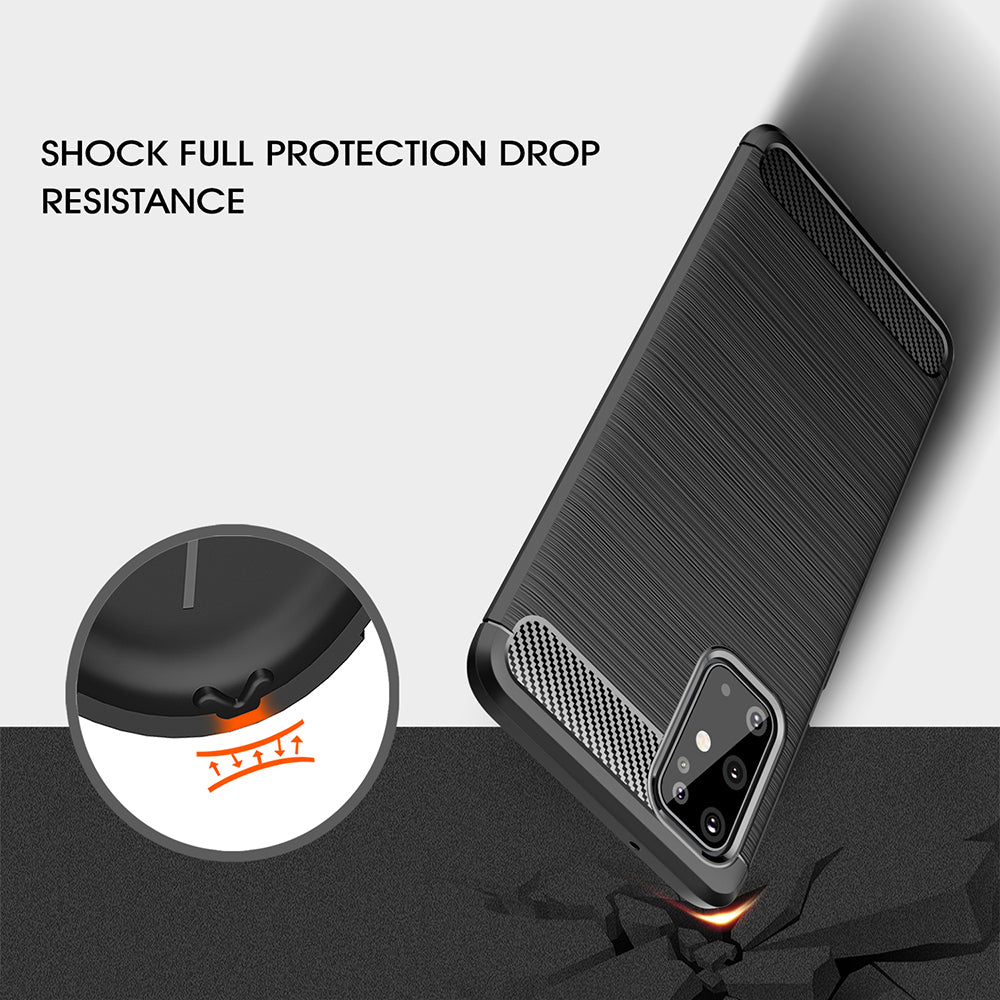 Techsuit Carbon Silicone fekete tok Samsung Galaxy S21 Ultra 5G telefonhoz