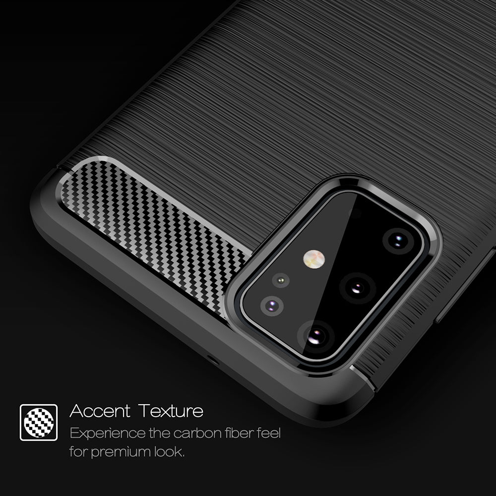 Techsuit Carbon Silicone fekete tok Samsung Galaxy S21 Ultra 5G telefonhoz