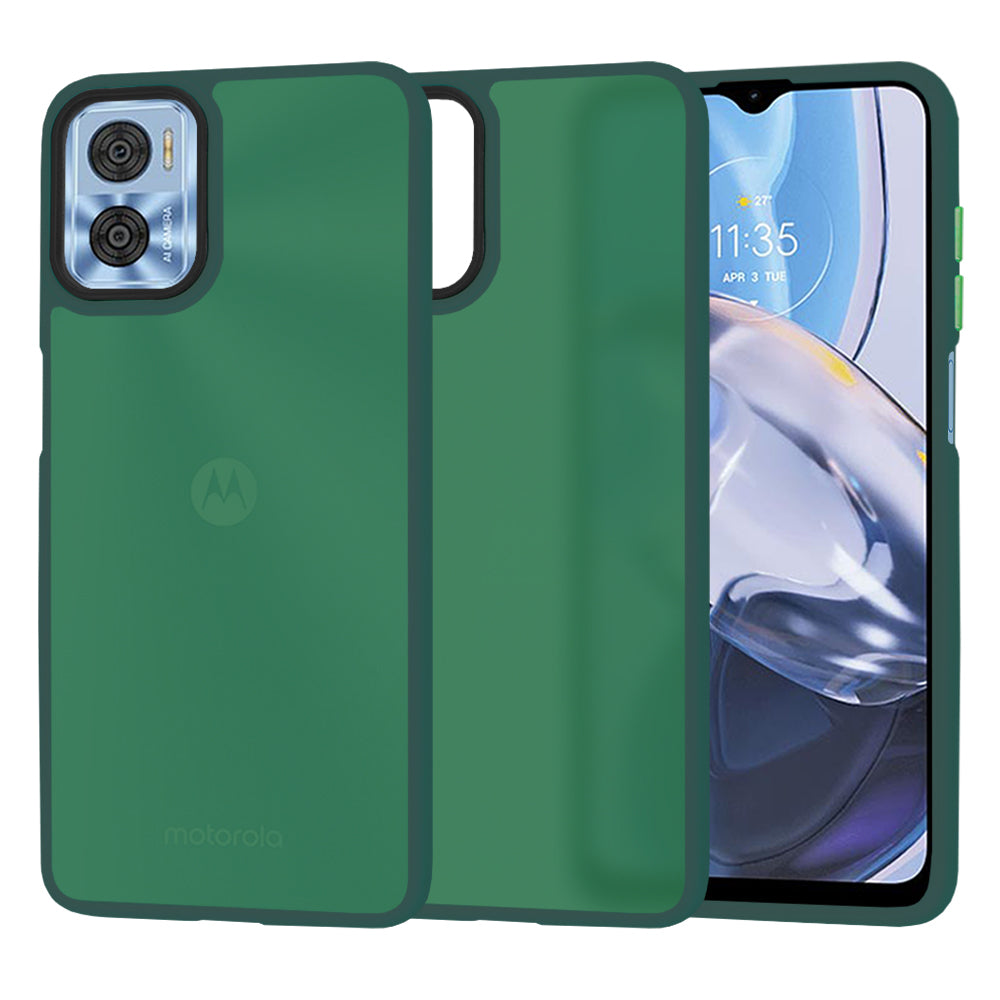 Husa de protectie Techsuit HaloFrost Series compatibil cu Motorola Moto E22 / Moto E22i, Bleumarin Green