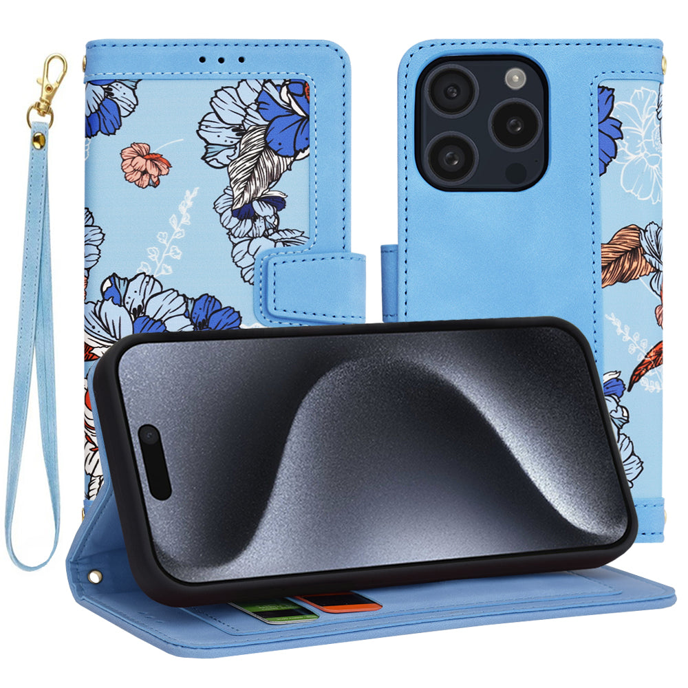 Husa de protectie Techsuit FlipCraft compatibil cu iPhone 15 Pro, Vibrant Blue