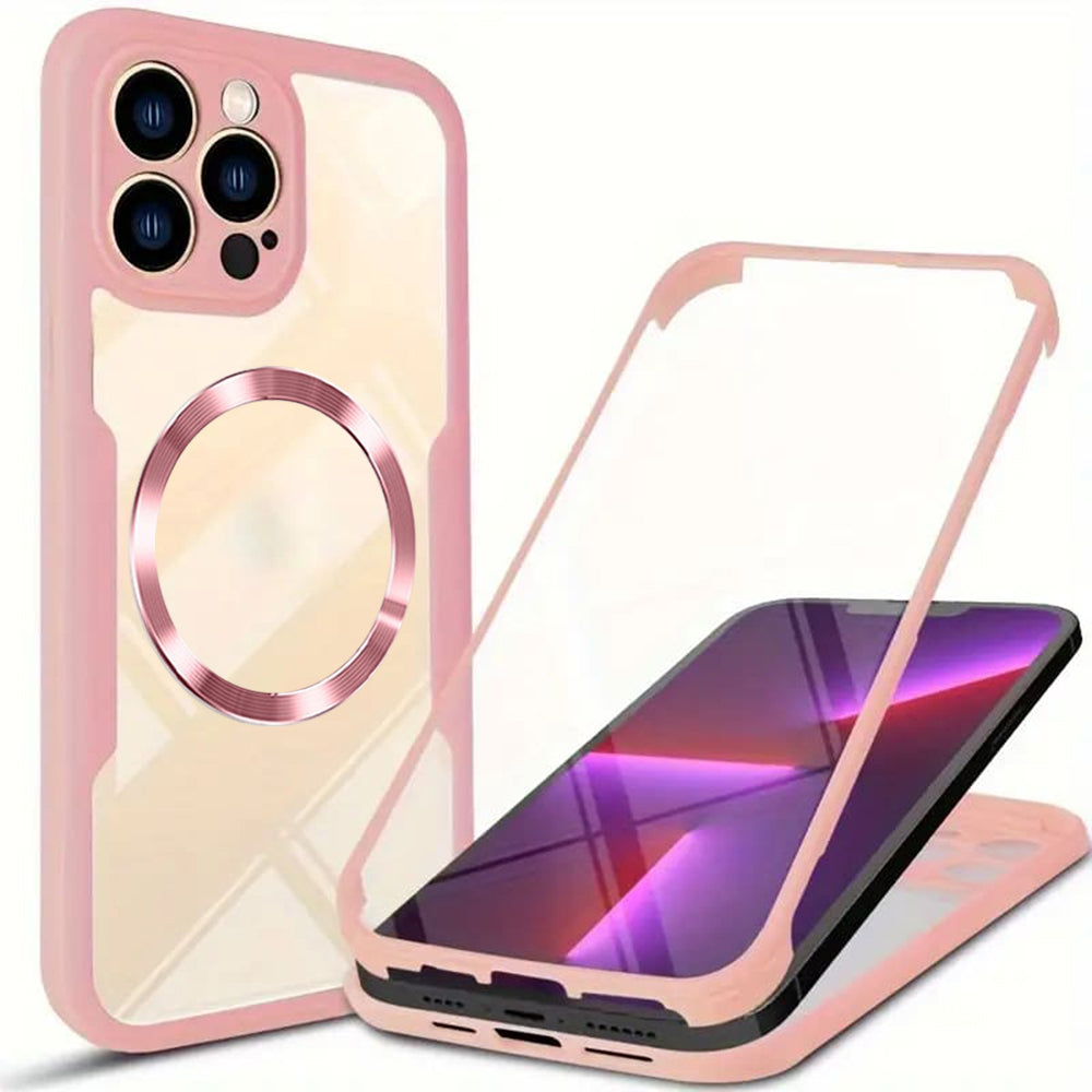 Folie de protectie Techsuit ColorVerse 360 MagSafe Series + compatibil cu iPhone 13 Pro Max, Roz
