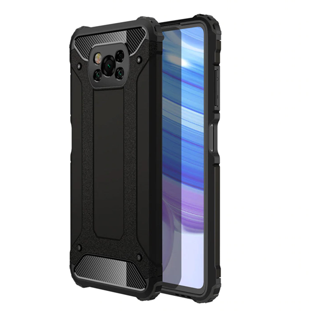 Husa de protectie Techsuit Hybrid Armor compatibil cu Xiaomi Poco X3 / Poco X3 NFC / Poco X3 Pro, Negru