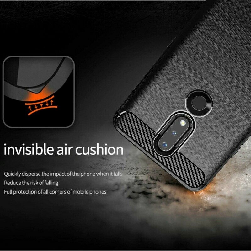 Husa de protectie TechSuit Carbon Silicone compatibil cu Nokia 2.4, Negru