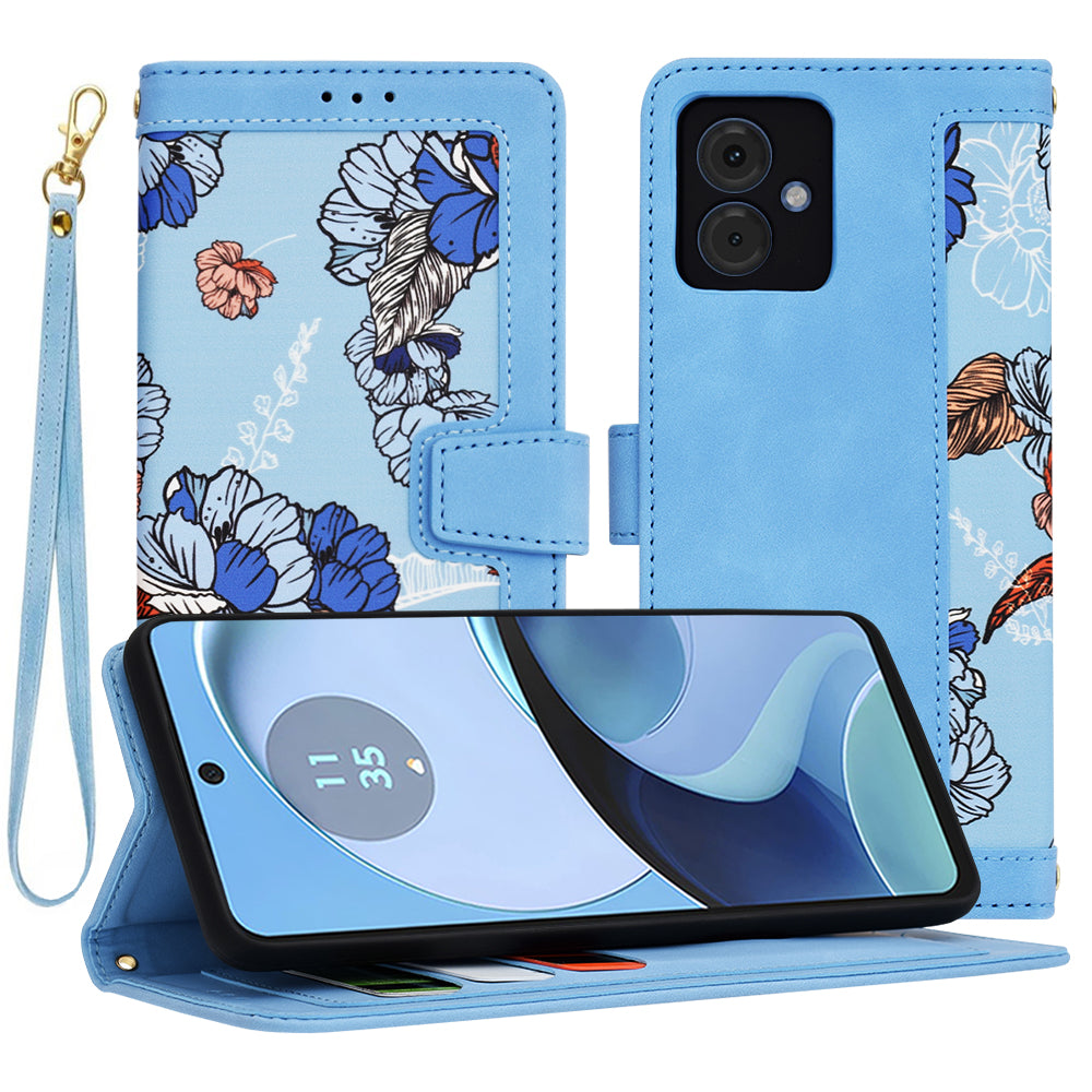 Husa de protectie Techsuit FlipCraft compatibil cu Motorola Moto G14, Vibrant Blue
