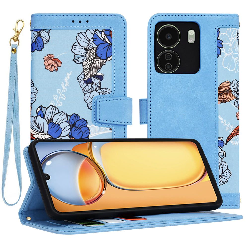 Husa de protectie Techsuit FlipCraft compatibil cu Xiaomi Redmi 13C 4G / Poco C65, Vibrant Blue