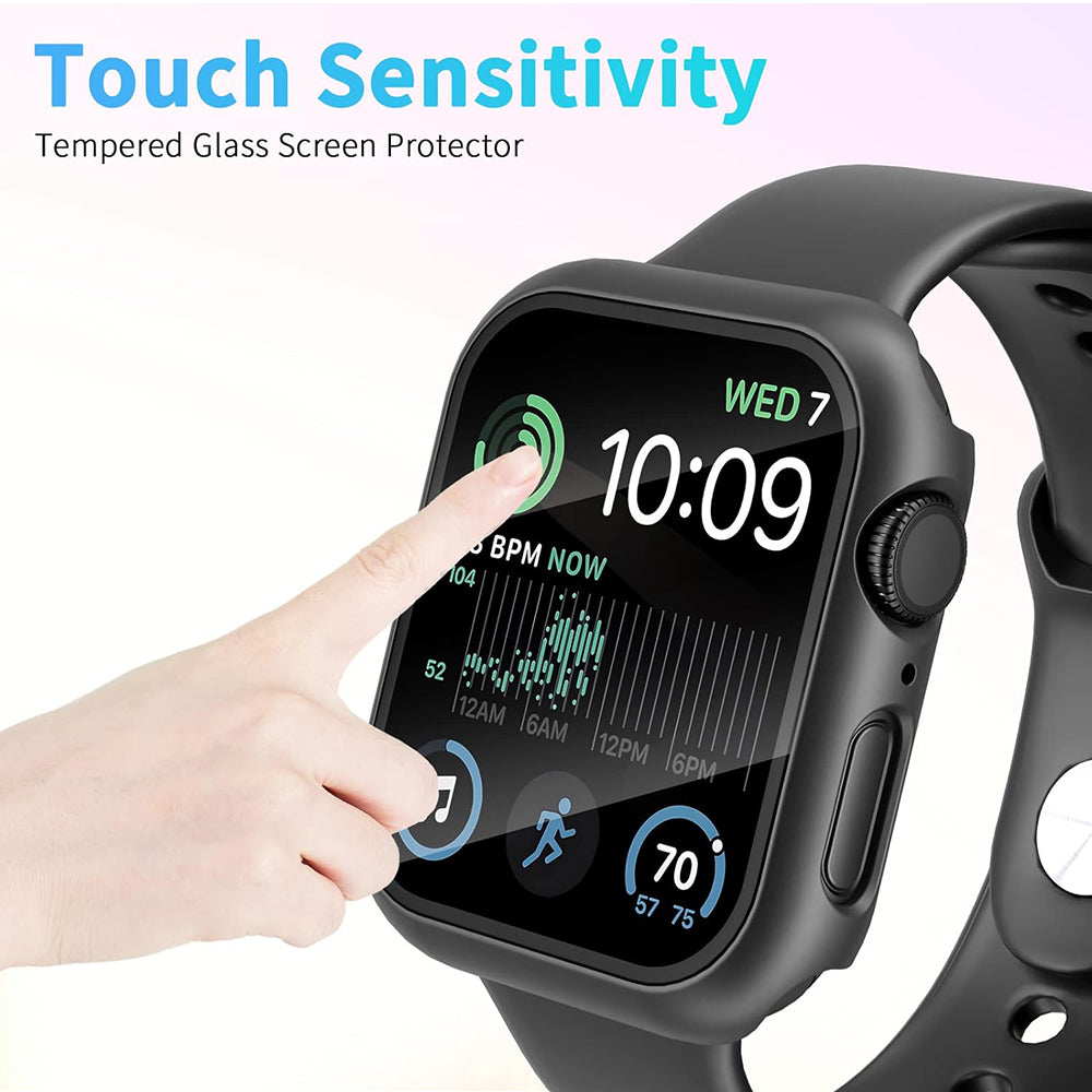 Folie de protectie smartwatch Techsuit Defense360 Pro + Screen Protector compatibil cu Apple Watch 4 / 5 / 6 / SE (44mm), Negru